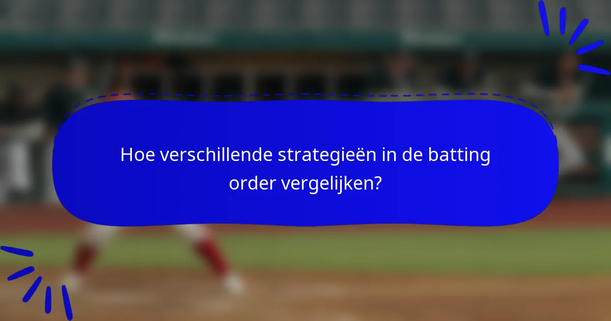 Hoe verschillende strategieën in de batting order vergelijken?